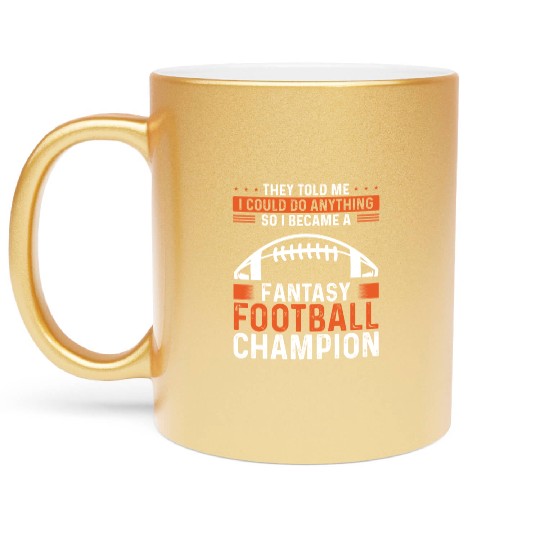 Fantasy Football Championship Team Player Trophy Metallic Mugs