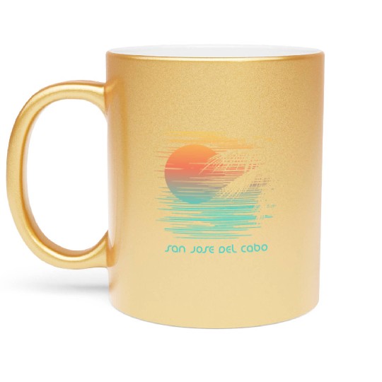 Artistic San Jose Del Cabo Mexico Palm Tree Metallic Mugs