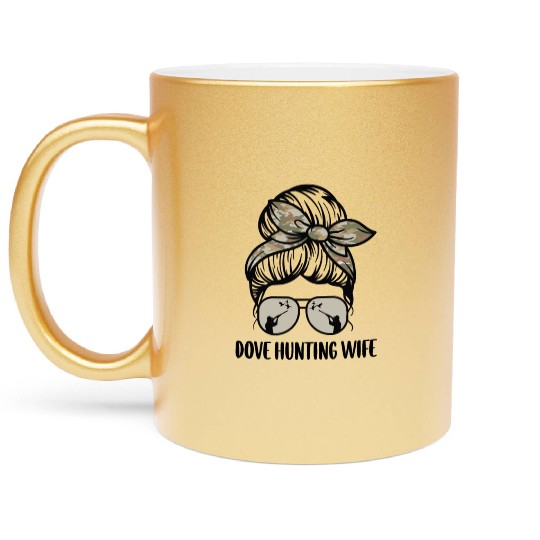Dove Hunting Metallic Mugs Messy Bun Dove Hunter Woman