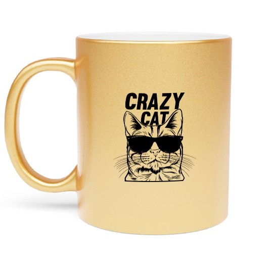 Cat Lover Funny Cat Meme I Crazy Cat Metallic Mugs