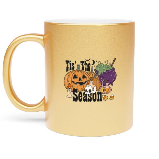 Fun Halloween Designs Tis the Season Metallic Mugs