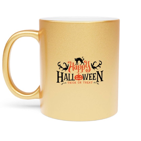 Happy Hallowen Trick Or Treat Metallic Mugs