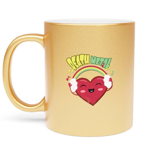 Death Metal Cute Heart Metallic Mugs