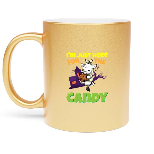 I'm Just Here For The Candy Scary Halloween Beast Metallic Mugs