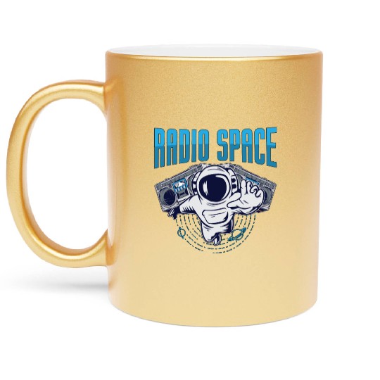 Astronomy Music Lover Radio Space Universe Stars Metallic Mugs