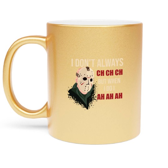 Funny Halloween party Jason hokey mask Friday 13th Metallic Mugs