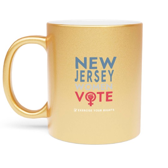 New Jersey Women Vote Voter 2022 Election Metallic Mugs