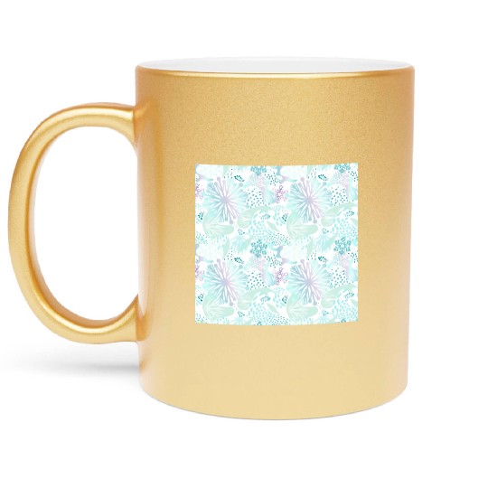 Abstract Winter Pattern Metallic Mugs