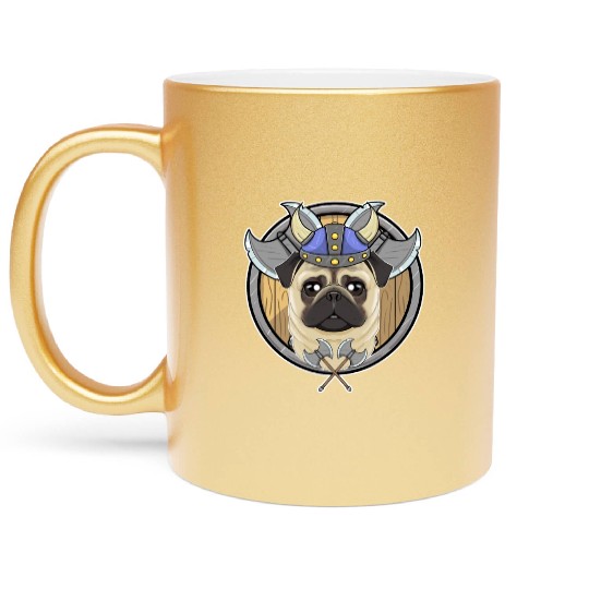 Pug I Valhalla I Viking Metallic Mugs