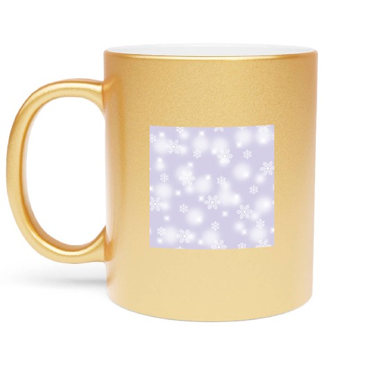 Lavender Snowflakes Pattern Metallic Mugs