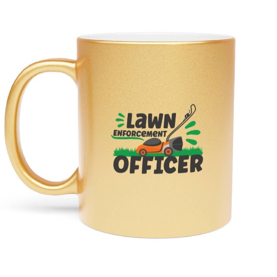 Gardening Plants Gardener lawn mowing Leaf Blower Metallic Mugs