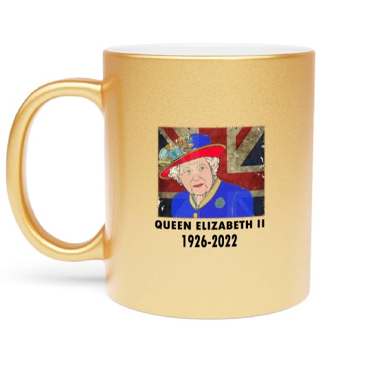 Queen Elizabeth II - rip Queen Elizabeth II - rest Metallic Mugs