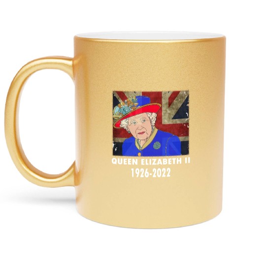 Queen Elizabeth II - rip Queen Elizabeth II - rest Metallic Mugs