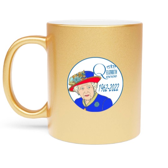 Queen Elizabeth II - rip Queen Elizabeth II - rest Metallic Mugs