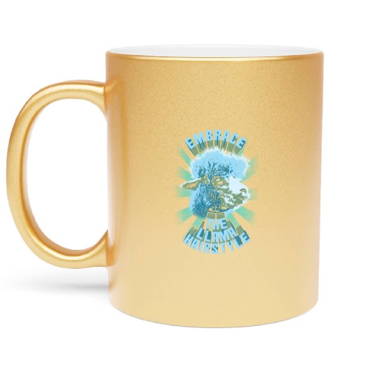 Embrace The Llama Hairstyle Metallic Mugs