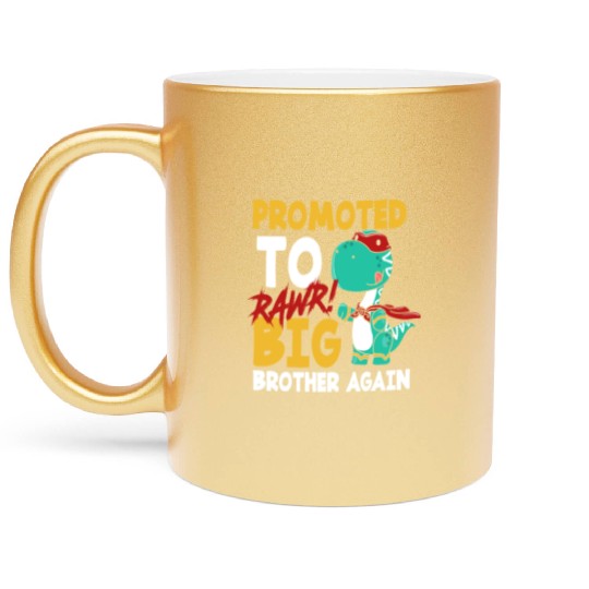 Dinosaur Brother Pregnant Superhero Metallic Mugs