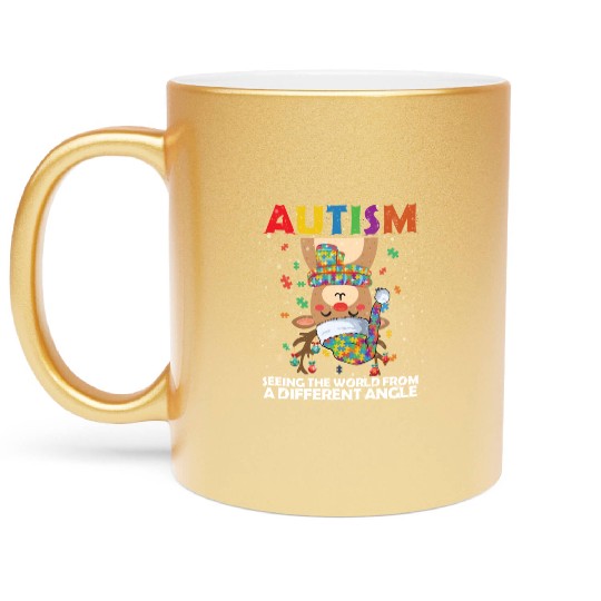 Autism Rudolph Deer Christmas Metallic Mugs