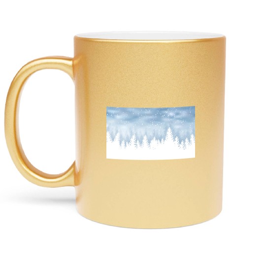 Christmas Winter Wonderland Snow Night Metallic Mugs
