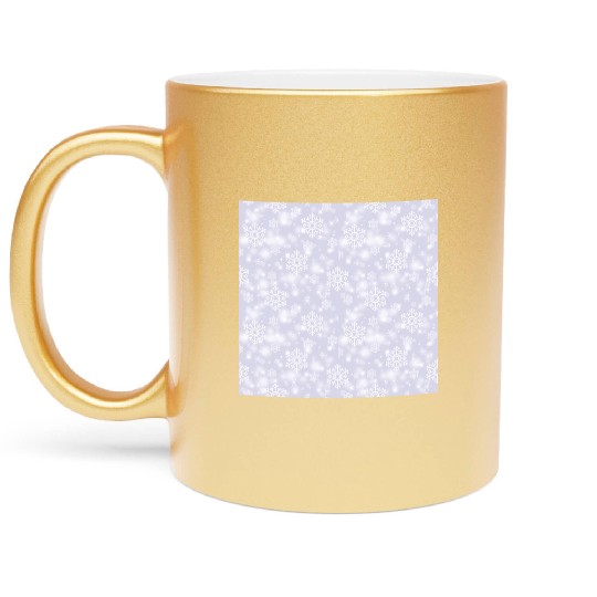 Lavender Snowflakes Pattern Metallic Mugs