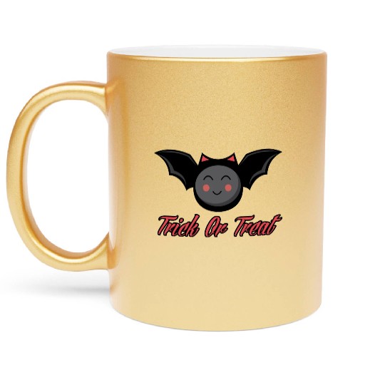 Cute Bat trick or treat Metallic Mugs