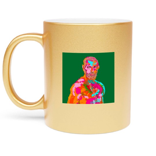 Conor McGregor abstract painting Metallic Mugs