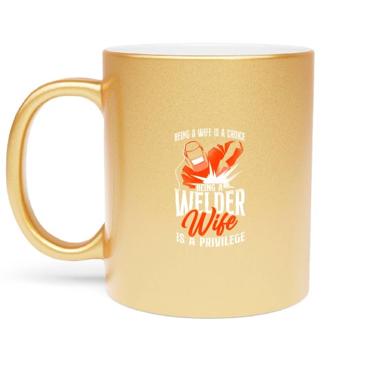 Welder Welding Wife Vintage Being Metallic Mugs