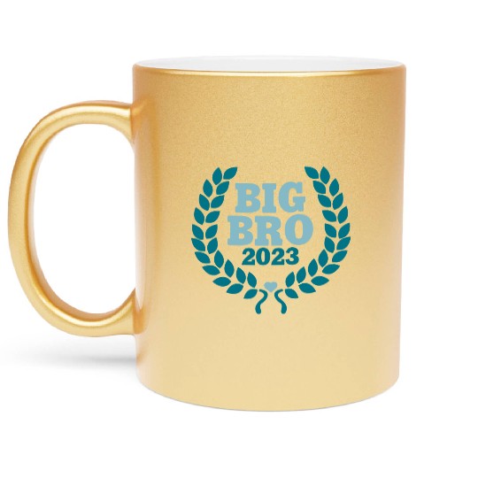 Big Bro 2023 - Big Brother Baby Birth Boy Gift Metallic Mugs