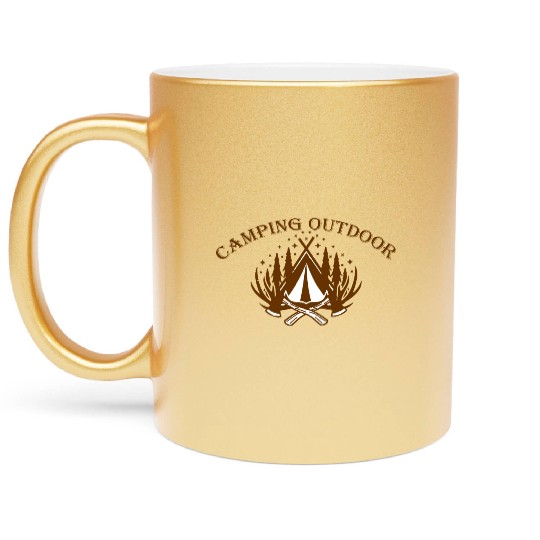 Camping Outdoor 2 Metallic Mugs
