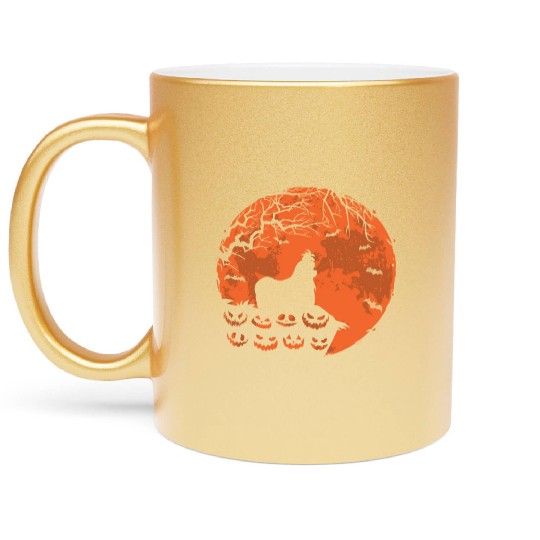 Shih Tzu And Moon Halloween Funny Dog Lover Gift Metallic Mugs