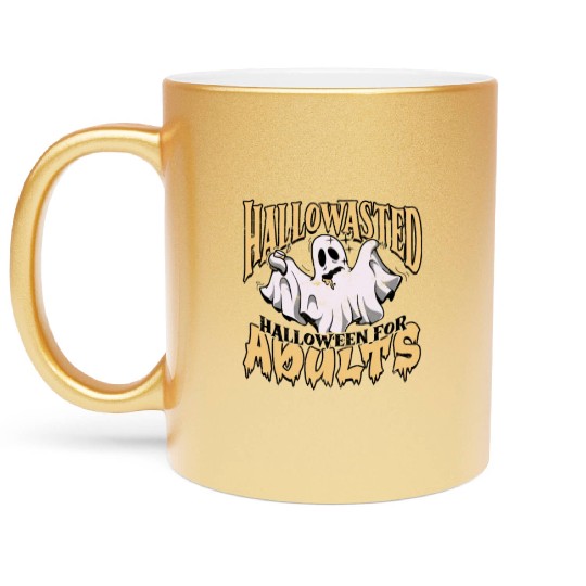 Hallowasted - Halloween for adults - happy Metallic Mugs