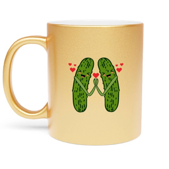 Sweet Couple Pickle Metallic Mugs