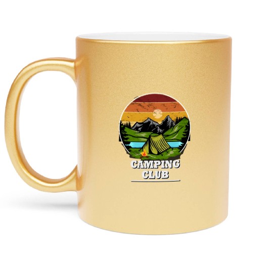 Camping Clun, Tent, Camping Wilderness Metallic Mugs