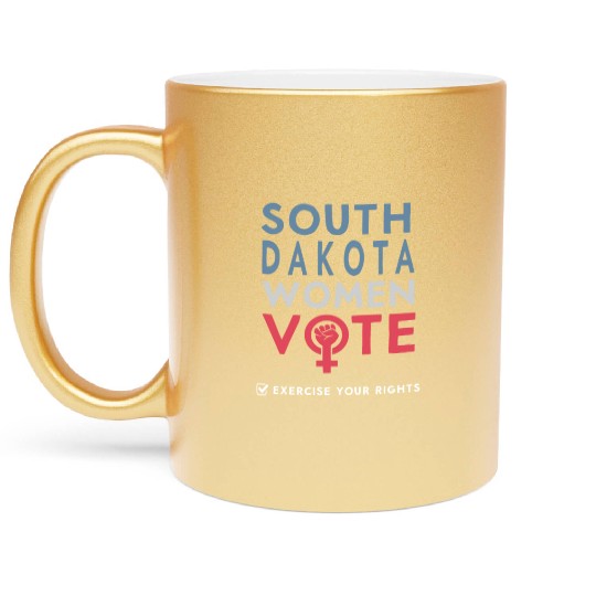 South Dakota Women Vote Voter 2022 Election Metallic Mugs