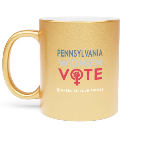 Pennsylvania Women Vote Voter 2022 Election Metallic Mugs