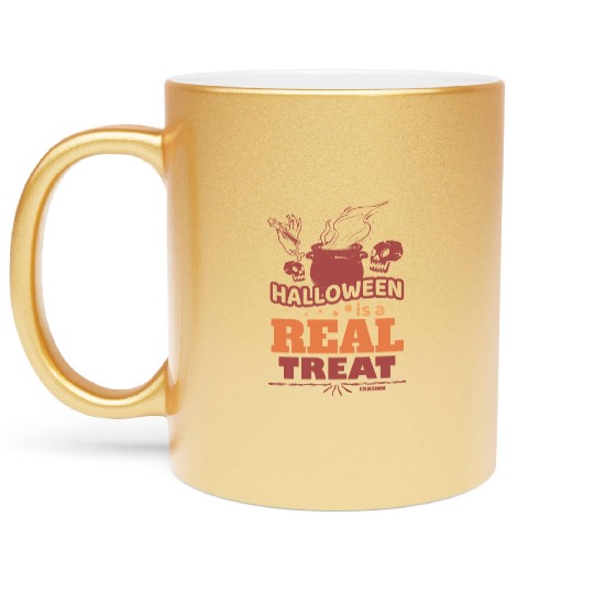 Halloween Hexe Totenkopf Metallic Mugs