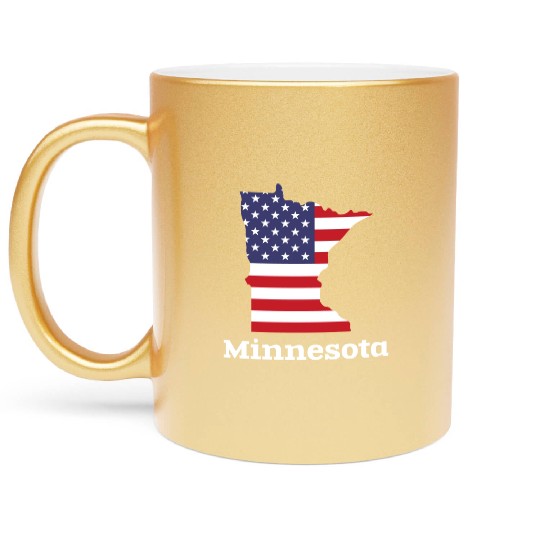 US Minnesota Map Design for proud Minnesotans Metallic Mugs