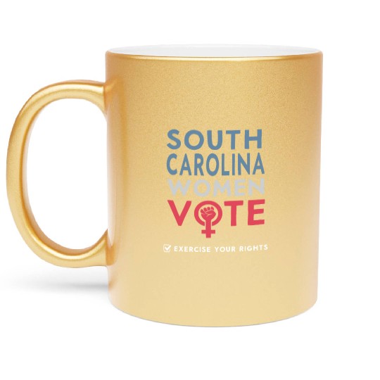 South Carolina Women Vote Voter 2022 Election Metallic Mugs