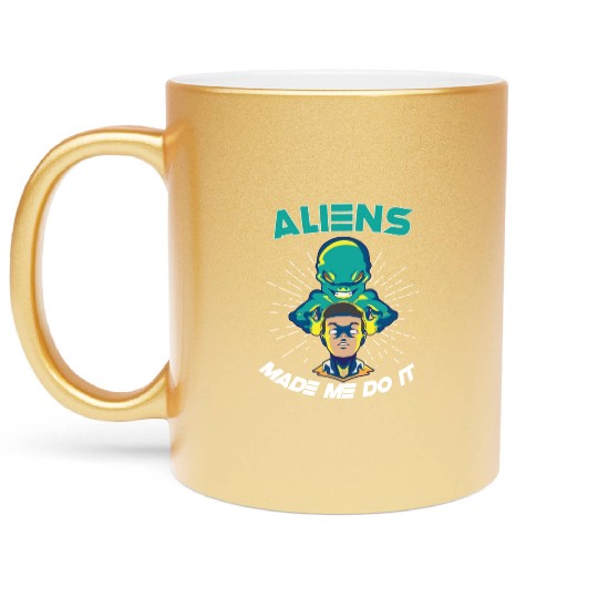 Alien Extraterrestrial Area 51 UFO Space Geek Gift Metallic Mugs