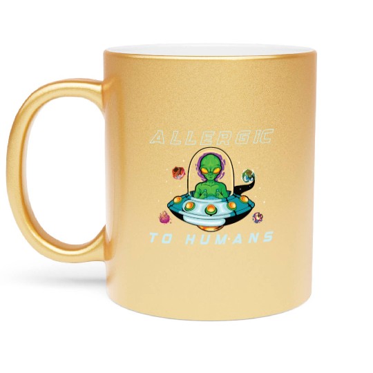 Alien Extraterrestrial Area 51 UFO Space Geek Gift Metallic Mugs