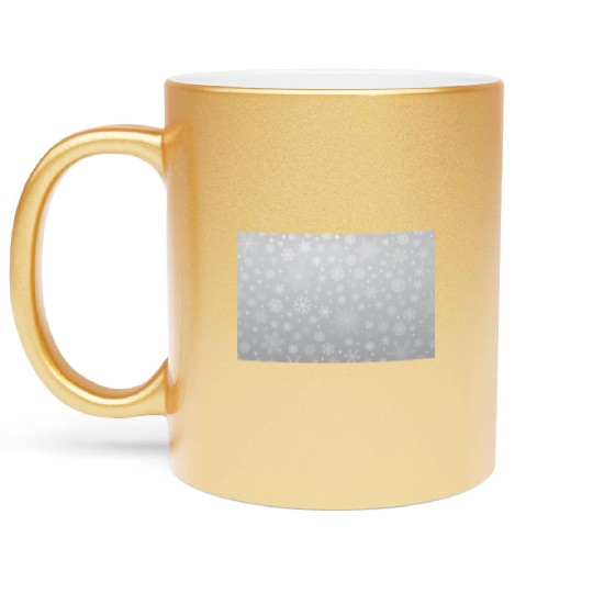 Abstract Grey Snowflakes Pattern Metallic Mugs
