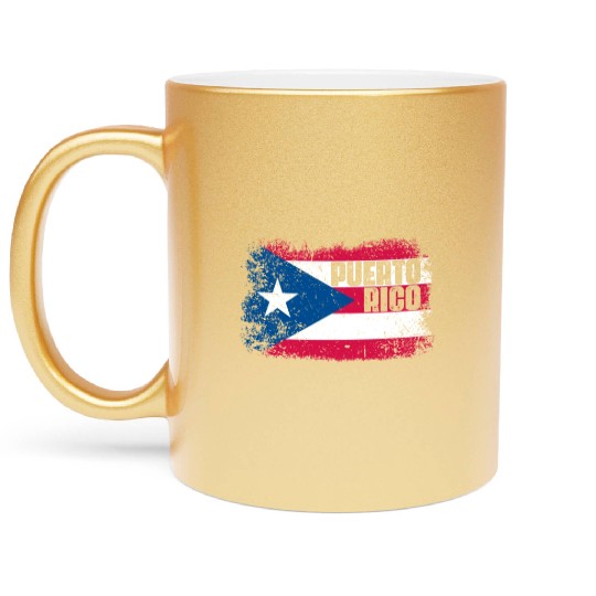 Puerto Rico Flag Metallic Mugs