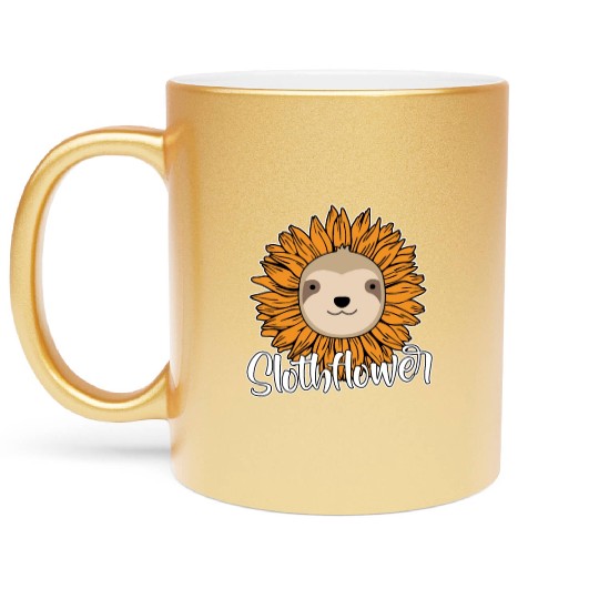 Sloth Flower Metallic Mugs