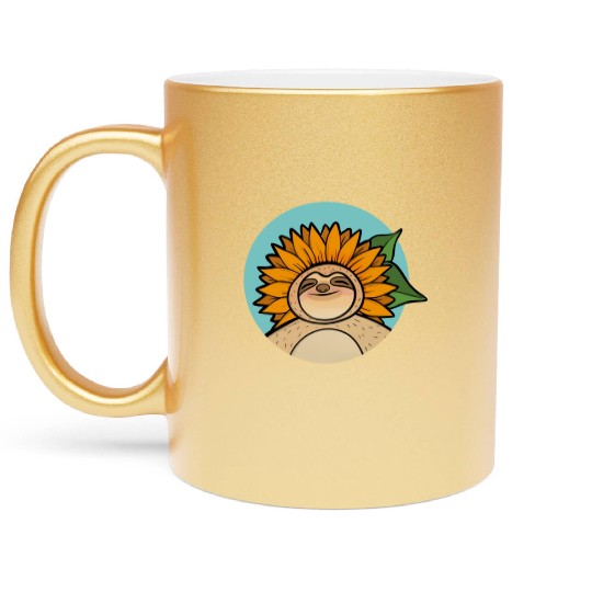 Sloth Flower Metallic Mugs