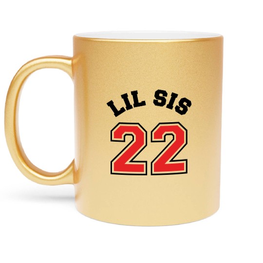 Lil Sis 2022 Little Sister Baby Family Birth Child Metallic Mugs