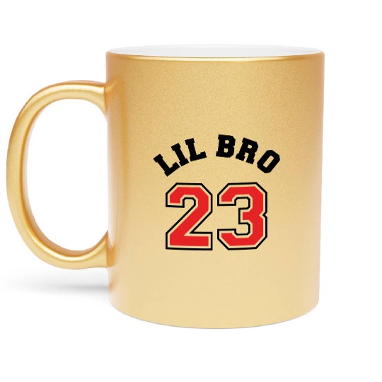 Lil Bro 2023 Little Brother Baby Family Birth Boy Metallic Mugs