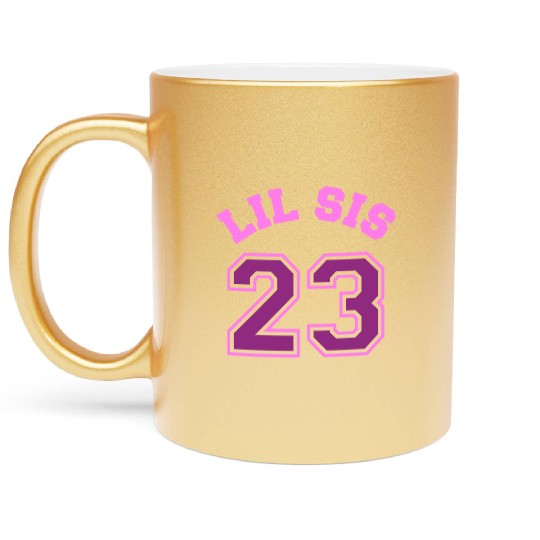 Lil Sis 2023 Little Sister Baby Family Birth Child Metallic Mugs