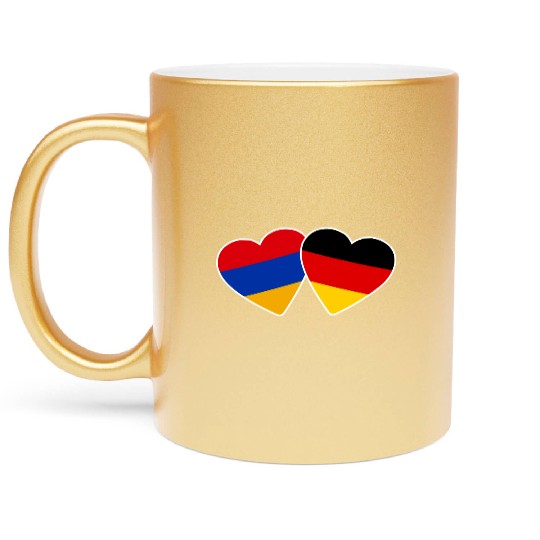 Armenia Germany Heart Flag Armenian Metallic Mugs