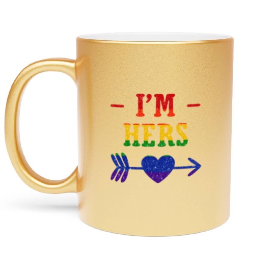 I'm Hers Lesbian Couple Matching Metallic Mugs