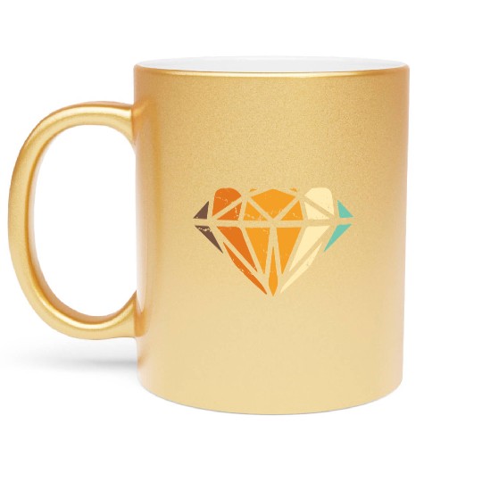 Vintage Diamond Gemstone Jewelry Jeweler Coral Metallic Mugs