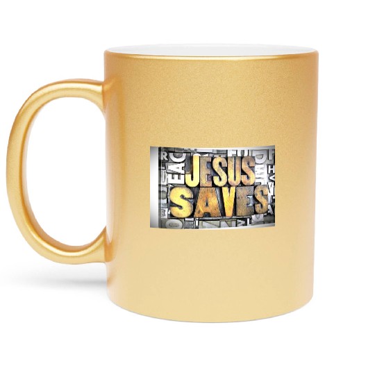 jesus saves Metallic Mugs
